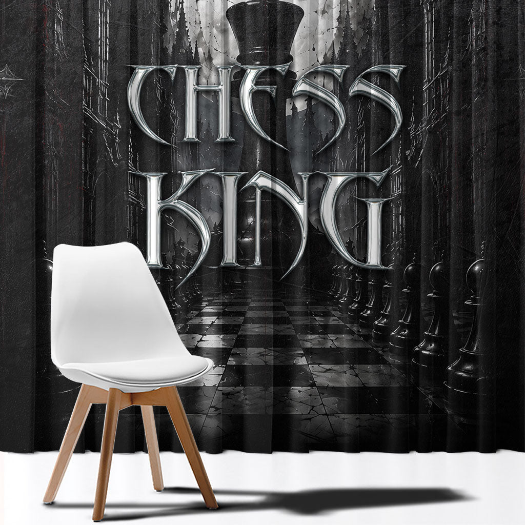 Chess King Window Curtain Strategic Board Game Gothic Dark Fantasy