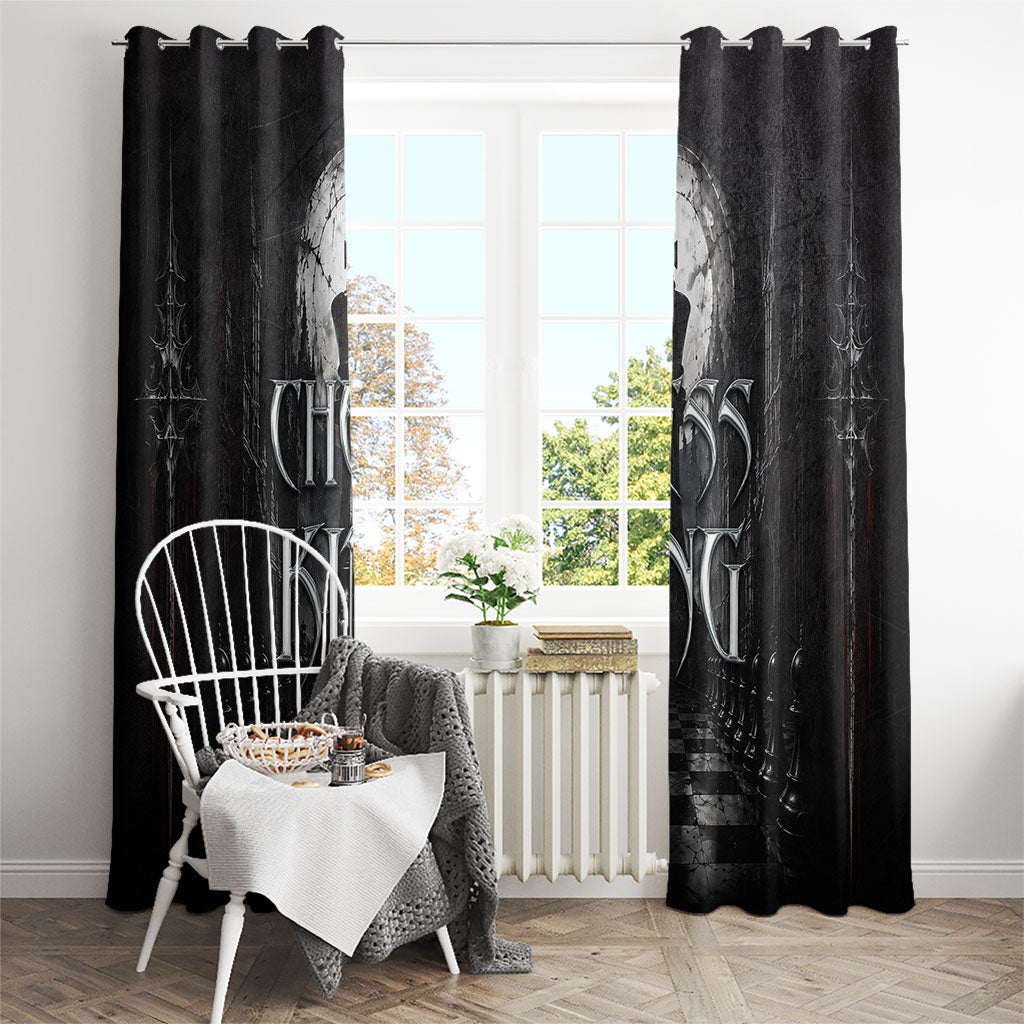 Chess King Window Curtain Strategic Board Game Gothic Dark Fantasy