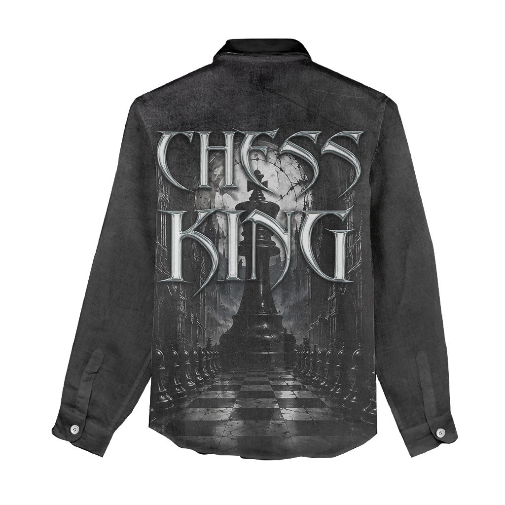 Chess King Women Casual Shirt Strategic Board Game Gothic Dark Fantasy
