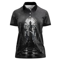 Chess King Women Polo Shirt Strategic Board Game Gothic Dark Fantasy