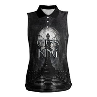 Chess King Women Sleeveless Polo Shirt Strategic Board Game Gothic Dark Fantasy