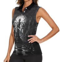 Chess King Women Sleeveless Polo Shirt Strategic Board Game Gothic Dark Fantasy