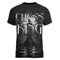 Chess King Women V-Neck T-Shirt Strategic Board Game Gothic Dark Fantasy