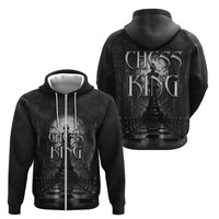 Chess King Zip Hoodie Strategic Board Game Gothic Dark Fantasy