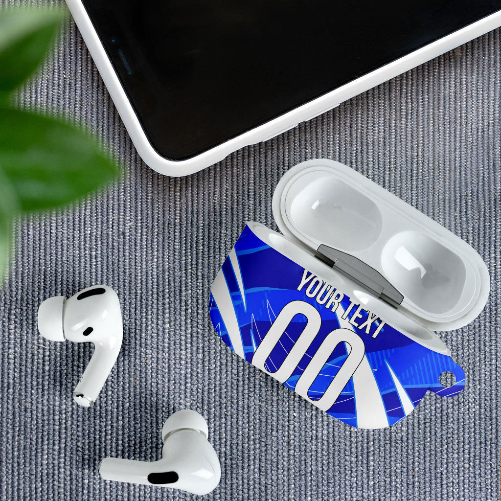 Personalized Uzbekistan Soccer Wolf Mascot AirPods Case Uzbekistan Football Dynamic Cartoon Geometric