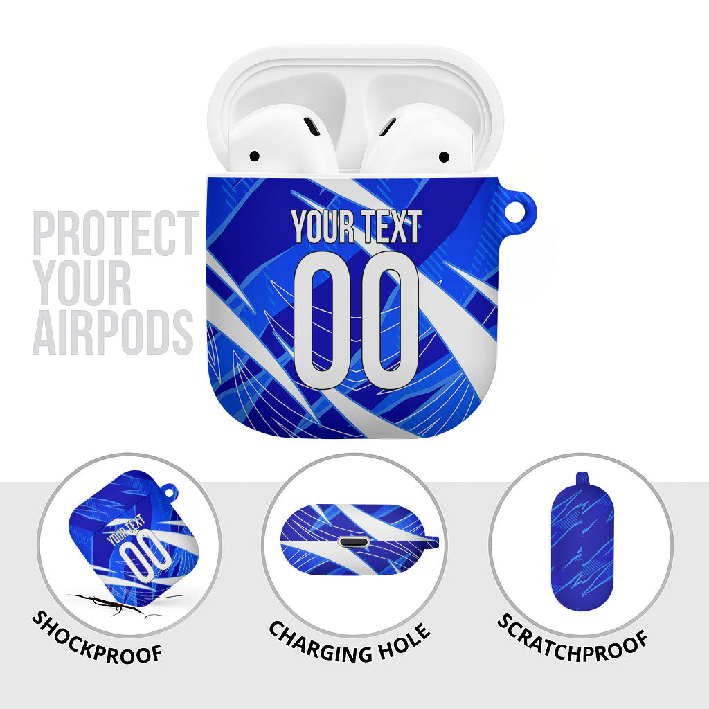 Personalized Uzbekistan Soccer Wolf Mascot AirPods Case Uzbekistan Football Dynamic Cartoon Geometric