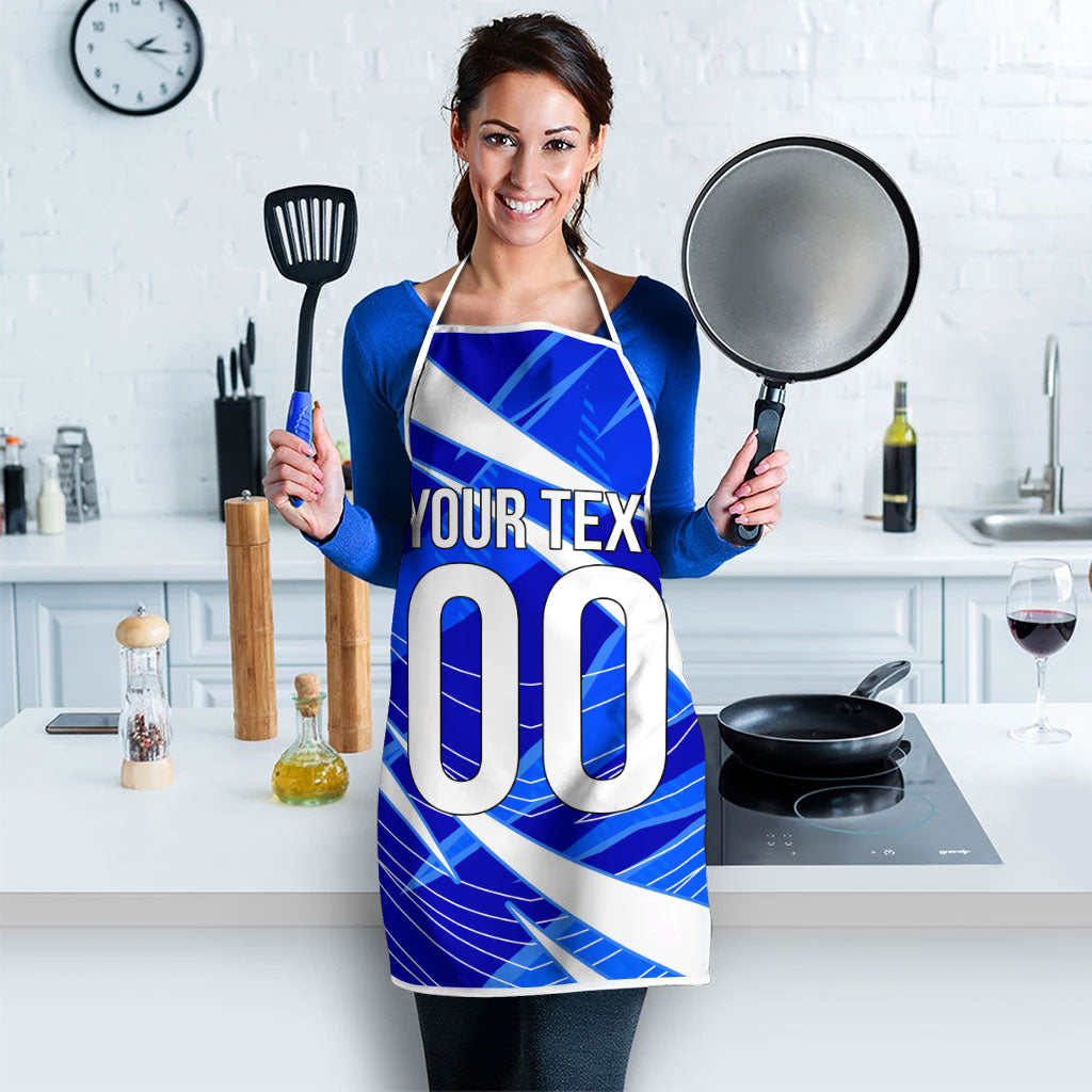 Personalized Uzbekistan Soccer Wolf Mascot Apron Uzbekistan Football Dynamic Cartoon Geometric