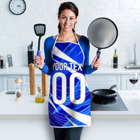 Personalized Uzbekistan Soccer Wolf Mascot Apron Uzbekistan Football Dynamic Cartoon Geometric