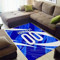 Personalized Uzbekistan Soccer Wolf Mascot Area Rug Uzbekistan Football Dynamic Cartoon Geometric