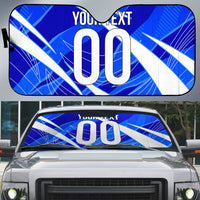 Personalized Uzbekistan Soccer Wolf Mascot Auto Sun Shade Uzbekistan Football Dynamic Cartoon Geometric