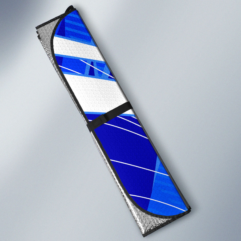 Personalized Uzbekistan Soccer Wolf Mascot Auto Sun Shade Uzbekistan Football Dynamic Cartoon Geometric