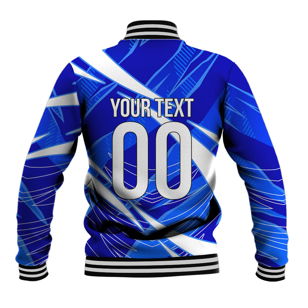 Personalized Uzbekistan Soccer Wolf Mascot Baseball Jacket Uzbekistan Football Dynamic Cartoon Geometric