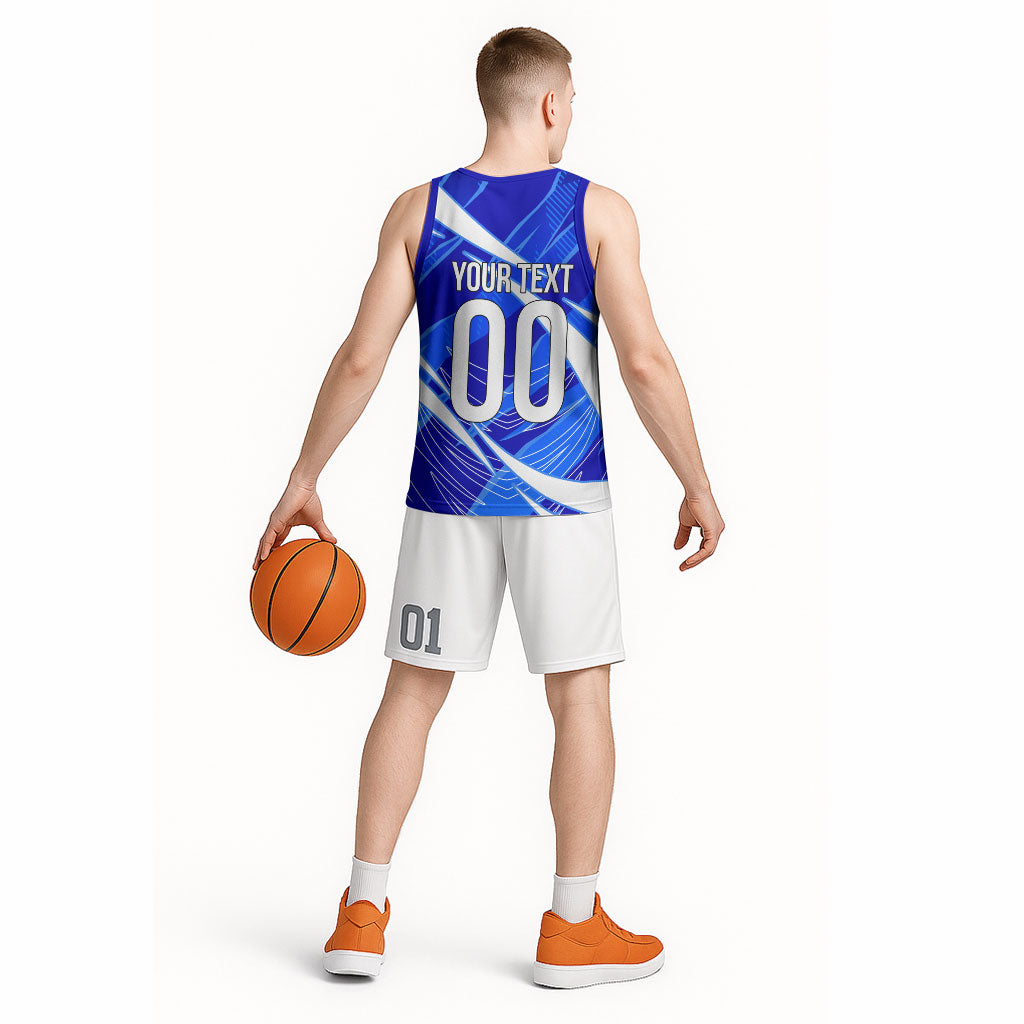 Personalized Uzbekistan Soccer Wolf Mascot Basketball Jersey Uzbekistan Football Dynamic Cartoon Geometric