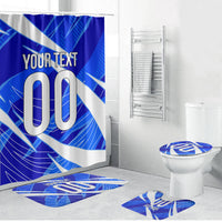 Personalized Uzbekistan Soccer Wolf Mascot Bathroom Set Uzbekistan Football Dynamic Cartoon Geometric
