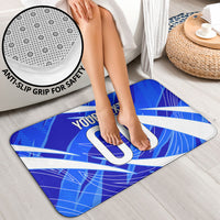 Personalized Uzbekistan Soccer Wolf Mascot Bathroom Set Uzbekistan Football Dynamic Cartoon Geometric