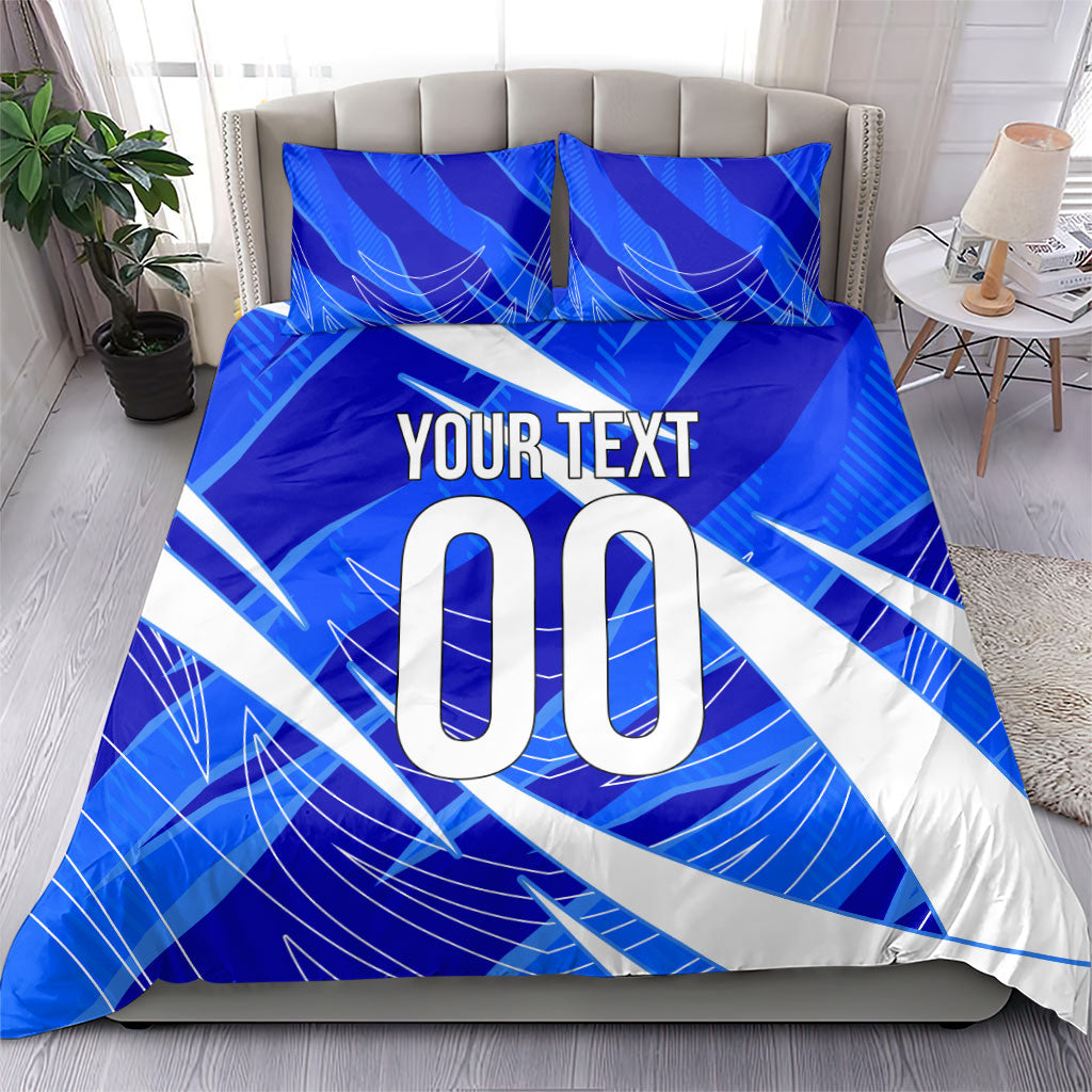 Personalized Uzbekistan Soccer Wolf Mascot Bedding Set Uzbekistan Football Dynamic Cartoon Geometric