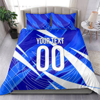 Personalized Uzbekistan Soccer Wolf Mascot Bedding Set Uzbekistan Football Dynamic Cartoon Geometric