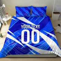 Personalized Uzbekistan Soccer Wolf Mascot Bedding Set Uzbekistan Football Dynamic Cartoon Geometric