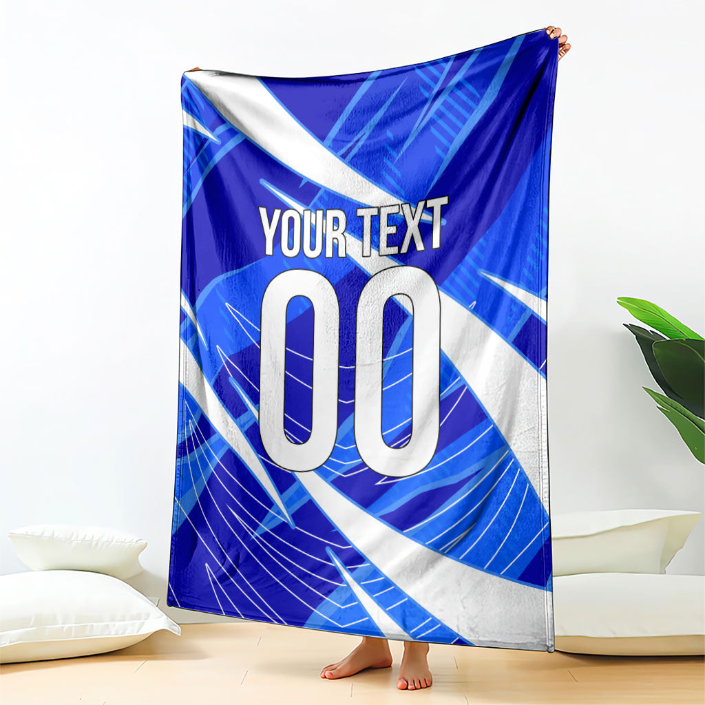 Personalized Uzbekistan Soccer Wolf Mascot Blanket Uzbekistan Football Dynamic Cartoon Geometric