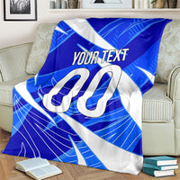 Personalized Uzbekistan Soccer Wolf Mascot Blanket Uzbekistan Football Dynamic Cartoon Geometric