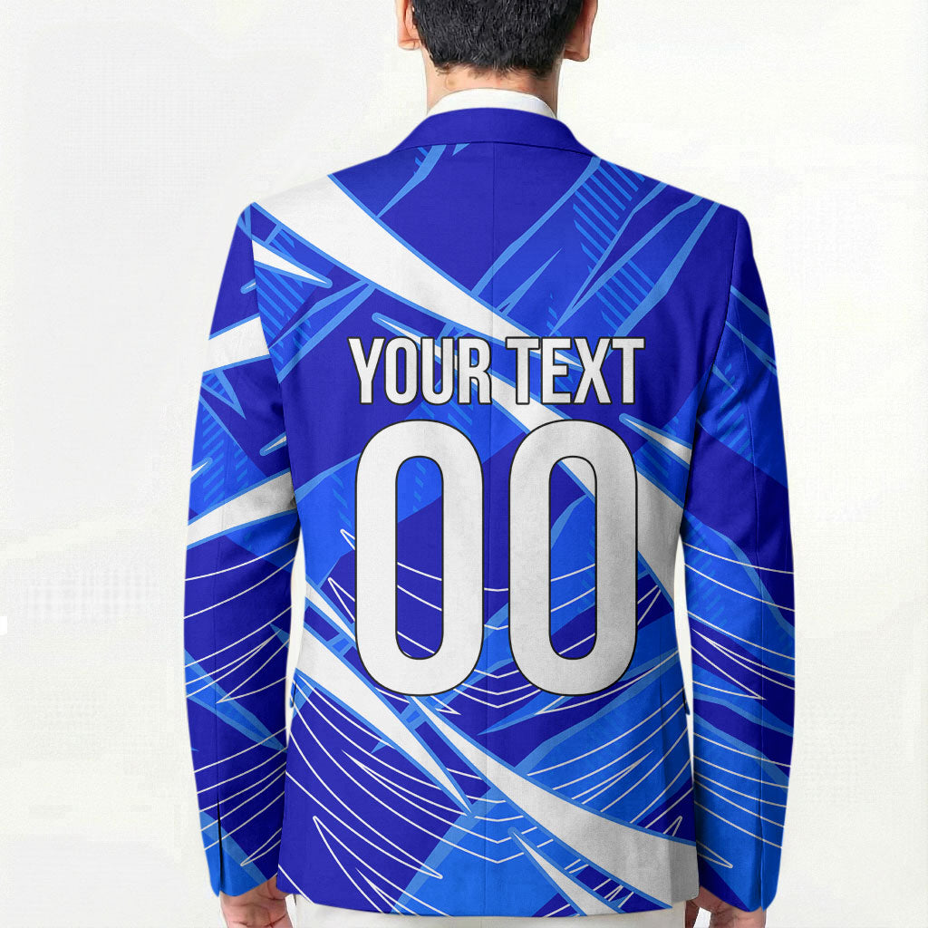 Personalized Uzbekistan Soccer Wolf Mascot Blazer Uzbekistan Football Dynamic Cartoon Geometric