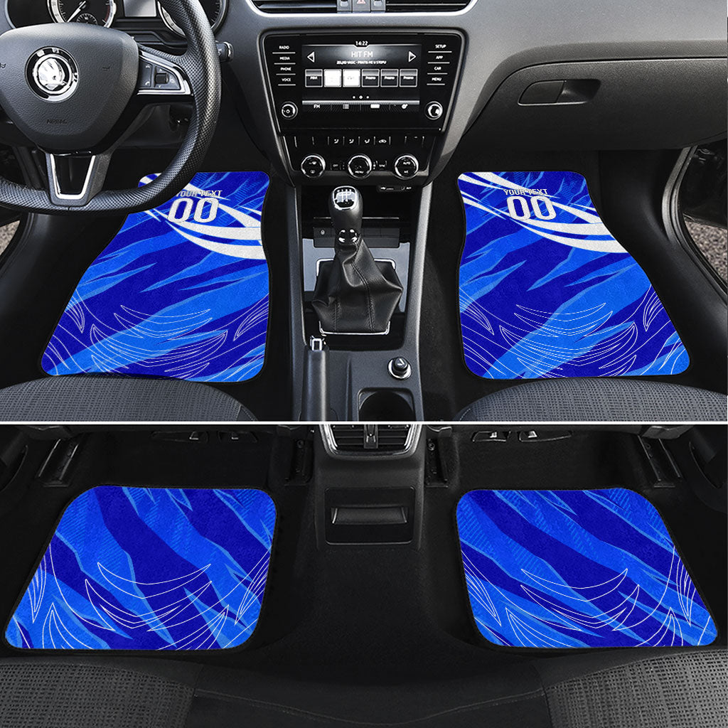 Personalized Uzbekistan Soccer Wolf Mascot Car Mats Uzbekistan Football Dynamic Cartoon Geometric