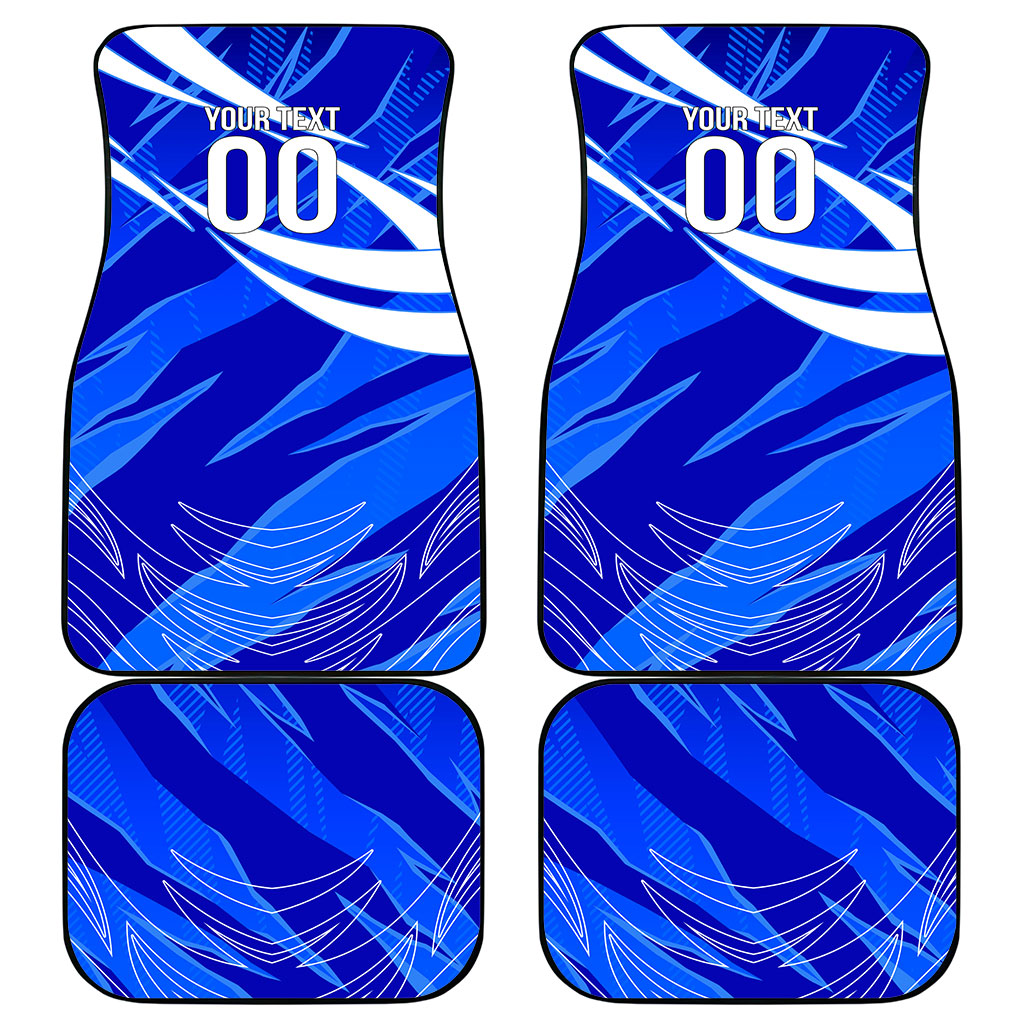 Personalized Uzbekistan Soccer Wolf Mascot Car Mats Uzbekistan Football Dynamic Cartoon Geometric