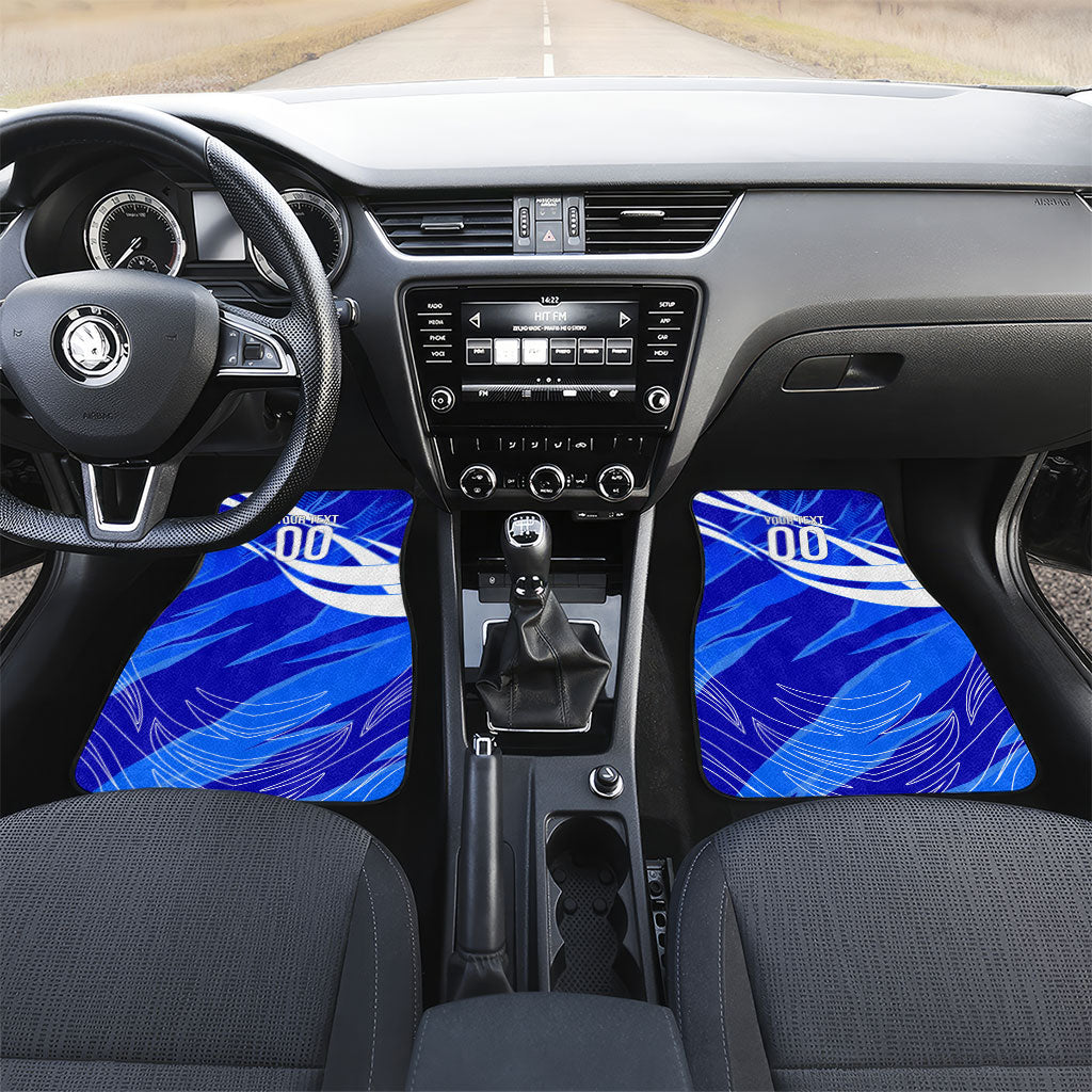 Personalized Uzbekistan Soccer Wolf Mascot Car Mats Uzbekistan Football Dynamic Cartoon Geometric