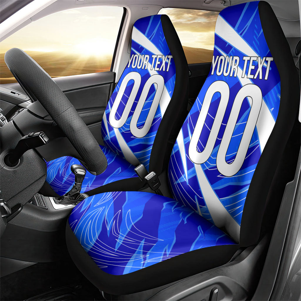 Personalized Uzbekistan Soccer Wolf Mascot Car Seat Cover Uzbekistan Football Dynamic Cartoon Geometric