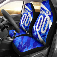 Personalized Uzbekistan Soccer Wolf Mascot Car Seat Cover Uzbekistan Football Dynamic Cartoon Geometric