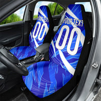 Personalized Uzbekistan Soccer Wolf Mascot Car Seat Cover Uzbekistan Football Dynamic Cartoon Geometric