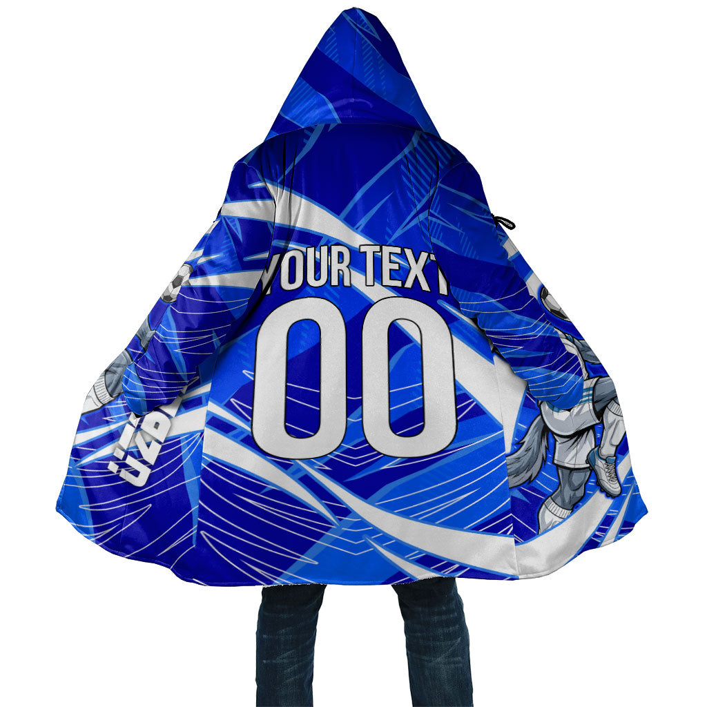 Personalized Uzbekistan Soccer Wolf Mascot Cloak Uzbekistan Football Dynamic Cartoon Geometric