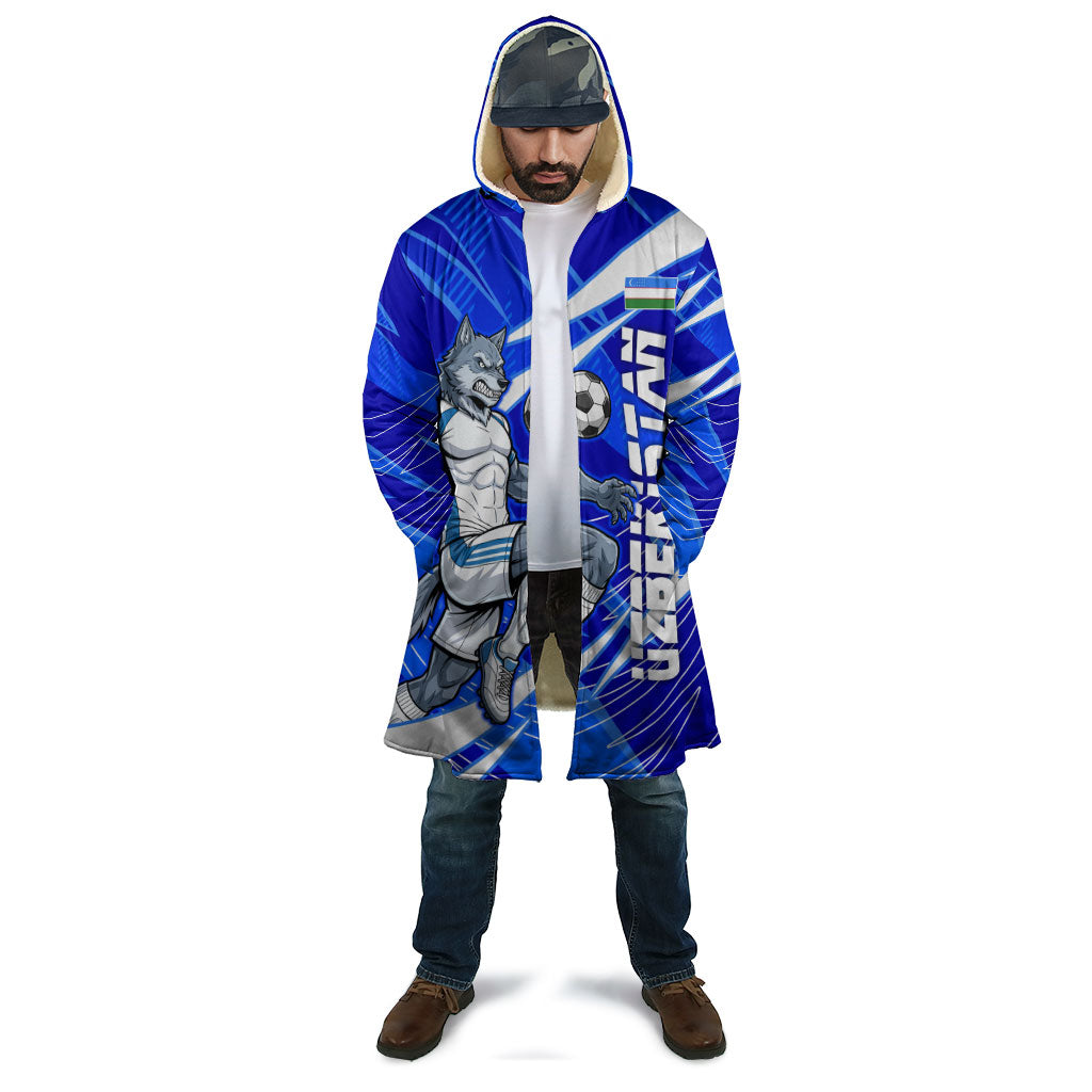 Personalized Uzbekistan Soccer Wolf Mascot Cloak Uzbekistan Football Dynamic Cartoon Geometric