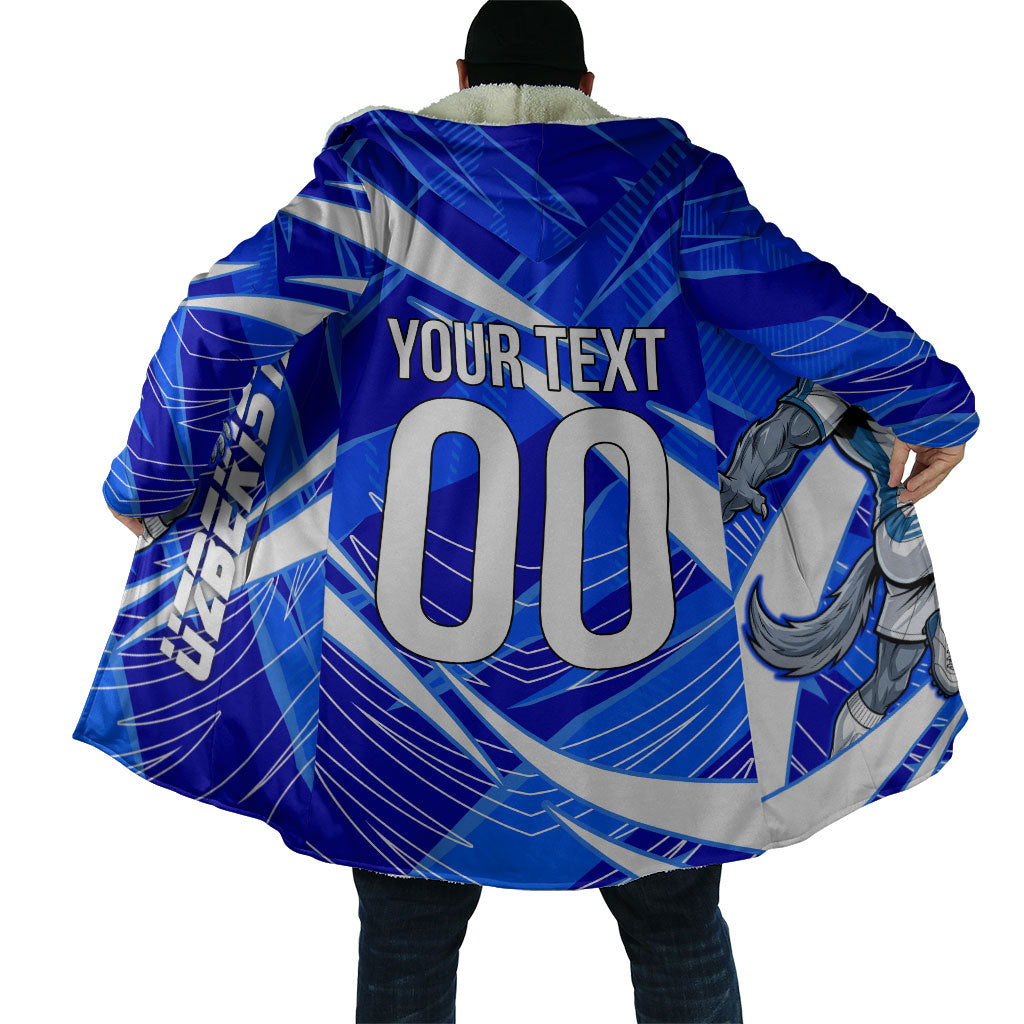 Personalized Uzbekistan Soccer Wolf Mascot Cloak Uzbekistan Football Dynamic Cartoon Geometric
