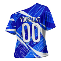 Personalized Uzbekistan Soccer Wolf Mascot Cross Shoulder Shirt Uzbekistan Football Dynamic Cartoon Geometric