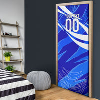 Personalized Uzbekistan Soccer Wolf Mascot Door Cover Uzbekistan Football Dynamic Cartoon Geometric