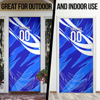 Personalized Uzbekistan Soccer Wolf Mascot Door Cover Uzbekistan Football Dynamic Cartoon Geometric