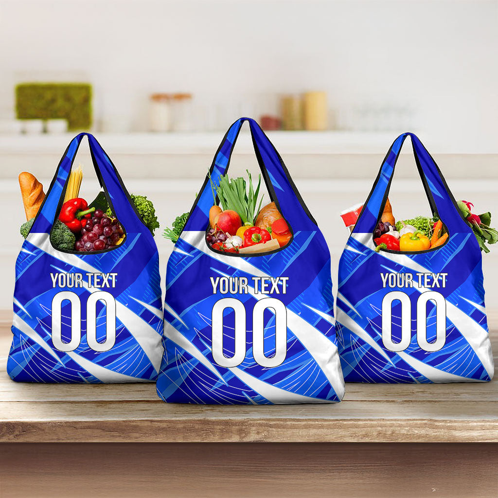 Personalized Uzbekistan Soccer Wolf Mascot Grocery Bag Uzbekistan Football Dynamic Cartoon Geometric