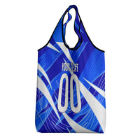 Personalized Uzbekistan Soccer Wolf Mascot Grocery Bag Uzbekistan Football Dynamic Cartoon Geometric