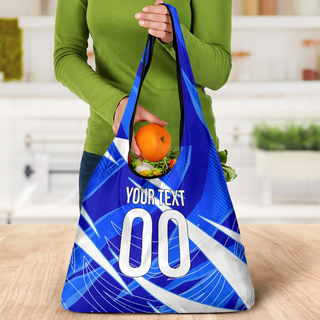 Personalized Uzbekistan Soccer Wolf Mascot Grocery Bag Uzbekistan Football Dynamic Cartoon Geometric