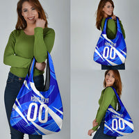 Personalized Uzbekistan Soccer Wolf Mascot Grocery Bag Uzbekistan Football Dynamic Cartoon Geometric