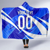Personalized Uzbekistan Soccer Wolf Mascot Hooded Blanket Uzbekistan Football Dynamic Cartoon Geometric