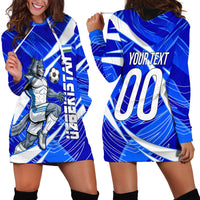 Personalized Uzbekistan Soccer Wolf Mascot Hoodie Dress Uzbekistan Football Dynamic Cartoon Geometric