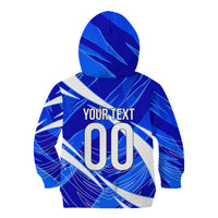 Personalized Uzbekistan Soccer Wolf Mascot Kid Hoodie Uzbekistan Football Dynamic Cartoon Geometric