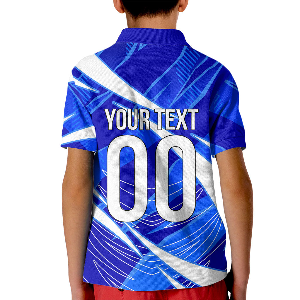 Personalized Uzbekistan Soccer Wolf Mascot Kid Polo Shirt Uzbekistan Football Dynamic Cartoon Geometric