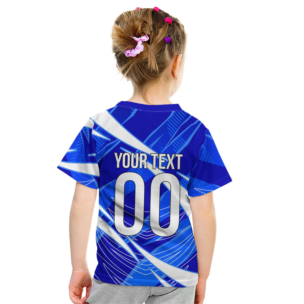 Personalized Uzbekistan Soccer Wolf Mascot Kid T Shirt Uzbekistan Football Dynamic Cartoon Geometric