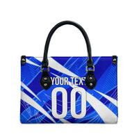 Personalized Uzbekistan Soccer Wolf Mascot Leather Bag Uzbekistan Football Dynamic Cartoon Geometric