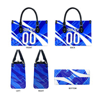 Personalized Uzbekistan Soccer Wolf Mascot Leather Bag Uzbekistan Football Dynamic Cartoon Geometric