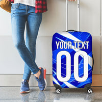 Personalized Uzbekistan Soccer Wolf Mascot Luggage Cover Uzbekistan Football Dynamic Cartoon Geometric