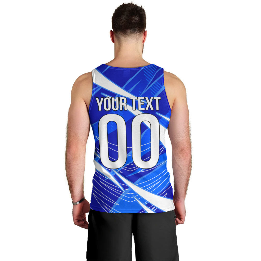 Personalized Uzbekistan Soccer Wolf Mascot Men Tank Top Uzbekistan Football Dynamic Cartoon Geometric